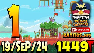 Angry Birds Friends Level 1 Tournament 1449 Highscore POWERUP walkthrough [upl. by Cid]