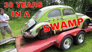 Can It Be Saved Flooded 58 Beetle Engine Pullteardown [upl. by Baerman725]