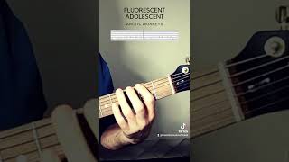 FLUORESCENT ADOLESCENT GUITAR INTRO WTAB arcticmonkeys arcticmonkeyscover guitartutorial easy [upl. by Tekcirc488]