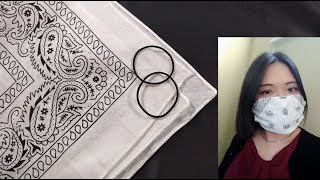 How to Make a Bandana Face Mask Tutorial  Quick amp Easy  Stay Home Stay Safe Cómo hacer mascarilla [upl. by Stevena]