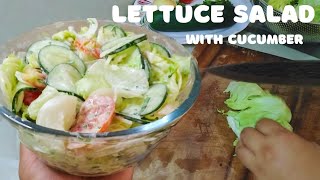 LETTUCE SALAD with CUCUMBER amp TOMATOES  HEALTHY SALAD [upl. by Etnauq]