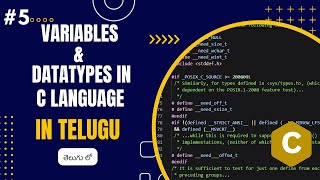 variables and data types in c  Learn C language full course in Telugu  tutorial in Telugu 4 [upl. by Crescen732]