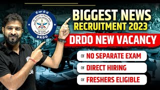 DRDO Recruitment 2023 Notification  Scientist B Recruitment 2023  Freshers Eligible  Biggest News [upl. by Baptist]