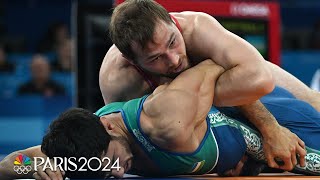 Team USAs Spencer Lee wins 57kg SF will wrestle for gold  Paris Olympics  NBC Sports [upl. by Yffub]