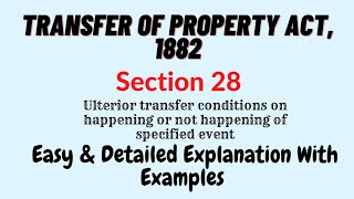 Section 28 Transfer Of Property Act 1882 [upl. by Evangelist830]