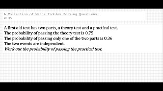 A Collection of Maths Problem Solving Questions135 Probability  AND  OR [upl. by Aleyam]