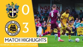 MATCH HIGHLIGHTS Sutton United 0 Boston United 3 070924 VNL [upl. by Leahcim167]