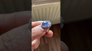 Dumortierite ring with 925 silver dumortierite ring crystals kristal jewelry quartz schmuck [upl. by Ainadi]