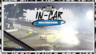 Incar camera Austin Dillons view of final turns at Richmond  NASCAR [upl. by Anuahsat]