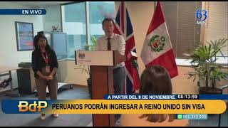 A partir del 9 de noviembre turistas peruanos podrán viajar al Reino Unido sin necesidad de visa [upl. by Ierdna139]