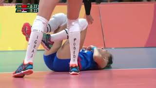 How Rio MVP Zhu Ting Spike Her ball is even over Rasic and Boskovic Block [upl. by Straus]