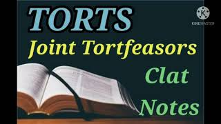 Joint Tortfeasors CLAT Hindi Explaination  NOTES [upl. by Arlen]