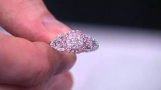 Natural Pink Halo Cluster Design Diamond Ring 14K 1ct tw by Affinity with Rick Domeier [upl. by Odraleba]