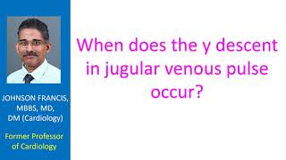 When does the y descent in jugular venous pulse occur [upl. by Hsetirp]