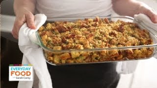 BaconCornbread Stuffing  Thanksgiving Recipes  Everyday Food with Sarah Carey [upl. by Stanislaus721]