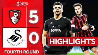 Cherries Dominate The Swans  Bournemouth 50 Swansea City  Highlights  Emirates FA Cup 202324 [upl. by Les]