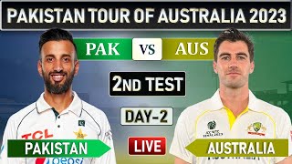 PAKISTAN vs AUSTRALIA 2nd Test MATCH LIVE COMMENTARY  PAK vs AUS LIVE  DAY 2 SESSION 3 LIVE [upl. by Aerdnaek764]