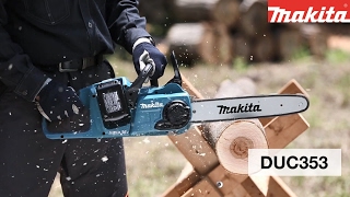 Makita AkkuKettensäge 2 x 18 V DUC353 [upl. by Aneekahs]