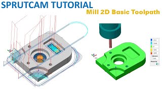 SprutCAM Tutorial 165  SprutCAM Mill 2D Toolpath Basic Beginners [upl. by Yrekaz]