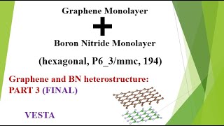 Addtion of Graphene amp Boron Nitride Monolayers using VESTA final heterostructure  PART 3 [upl. by Neenaj]