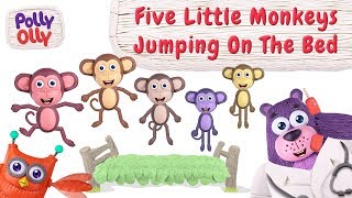 Five little monkeys karaoke with Lyrics  Polly Olly [upl. by Burris]