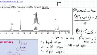 NMR Spectroscopy Practice Learn To Predict The Structure Based on HNMR graph with example [upl. by Zaob]