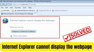 How to Fix Internet Explorer Cannot Display the Webpage Error  StepbyStep Guide [upl. by Kelcy410]