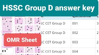 HSSC CET Group D official answer key Download omr sheet group d objectionable questions [upl. by Darej]