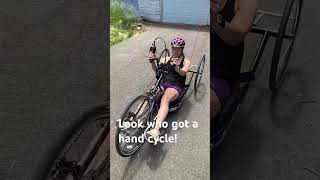 Hand cycle with me and my HSP hereditary spastic paraplegia [upl. by Ellednahs698]