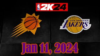 NBA 2K24NBA Today  Suns vs Lakers Jan 11 2024 [upl. by Anelhtak]