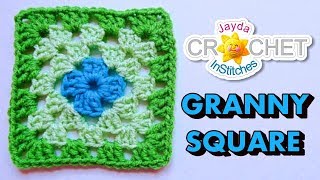 How To Crochet a Granny Square  Beginners Tutorial amp Basic Pattern [upl. by Ynahpit]