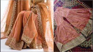 GhararaSharara Cutting Step by Step Very Easy  How to Make Double Fabric GhararaSharara Cutting [upl. by Ybbed]