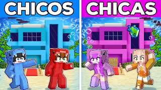 CHICOS vs CHICAS BASE SECRETA SUBMARINA en Minecraft [upl. by Odnalro]