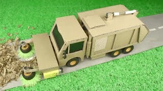 How to make Garbage Truck Street Sweeper from Cardboard [upl. by Xila62]