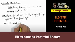 Class 12 Physics  Electric Potential  1 Electrostatics Potential Energy  For JEE amp NEET [upl. by Sirapal]