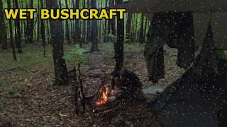 Rainy weekend in Bushcraft tent with Swagman Roll [upl. by Lezlie197]