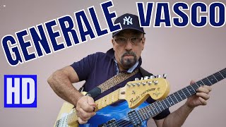 Generale Vasco Rossi tutorial elettrica lezione chitarra assolo accordi tempo [upl. by Nennahs]