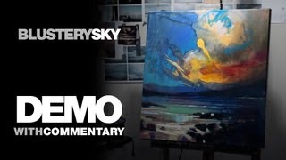 Scottish Landscape Painting Blustery Sky Demo [upl. by Haelak]