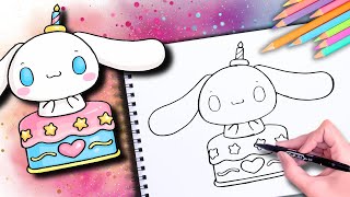 💕🎂 Como desenhar Cinnamoroll de aniversário 💗 HELLO KITTY 💕 SANRIO  DESENHO FOFO PARA MENINAS [upl. by Dylana643]