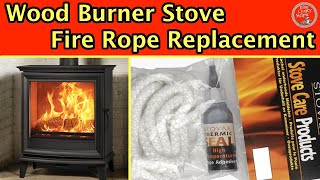 Replacing Fire Rope on a Wood Burning Stove and cleaning the Glass [upl. by Koeninger827]