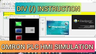 CX Programmer  Divided  instruction omron PLC with HMI CX Designer Simulation [upl. by Tad]