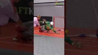 BRICK WALL in net floorball hockey goalie save [upl. by Ryan]