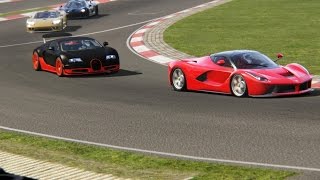 Battle Bugatti Veyron Super Sport vs Ferrari LaFerrari Racing at NurburgringNordschleife [upl. by Ahseined339]