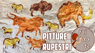 🏹🐂 PITTURE RUPESTRI fai da te Laboratorio di Arte Preistorica Tutorial 🐃🎨🐎 [upl. by Dione]