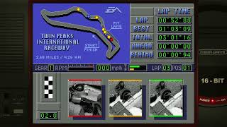 Mario Andretti Racing Single RaceIndy CarTwin Peaks Sega Mega Drive Genesis Emulated [upl. by Slack]