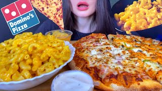 ASMR DOMINO’S CHEESE BURST PIZZA  MAC AND CHEESE PASTA MUKBANG No Talking EATING SOUNDS [upl. by Anasiul326]