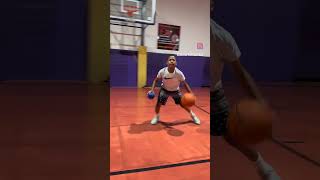 lateral ball handling drill hooptraining basketball dribbledrills [upl. by Werdnael]