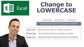 Change Text to Lowercase or Uppercase in Excel or First Letter Capitalized [upl. by Hillard45]