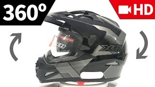 Capacete X11 Crossover X3G SV PretoCinza com Viseira Solar em 360º HD  Grid Motors [upl. by Prince]