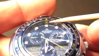 Citizen NavihawkSkyhawk How to Use the Slide Rule Bezel [upl. by Dixil]